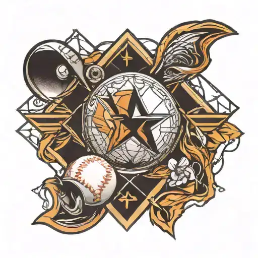 softball pitcher trap with geometric tattoo design idea