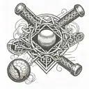 softball pitcher trap with geometric tattoo design idea
