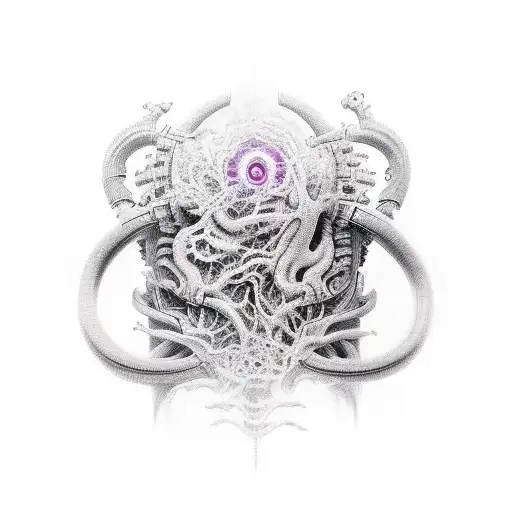 sleeve cyber biomech tattoo design idea