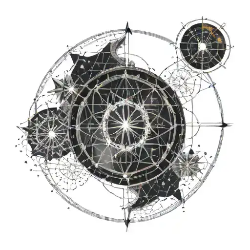 Natal chart merging together tattoo design idea