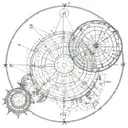 Natal chart merging together tattoo design idea