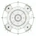 Natal chart merging together tattoo design idea