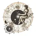 Natal chart merging together husband and wife tattoo design idea