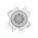 A mandala-inspired geometric design representing the balance of nature and psychology tattoo design idea