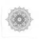 A mandala-inspired geometric design representing the balance of nature and psychology tattoo design idea