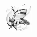 Shark and Shake tattoo design idea