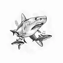 Shark and Shake tattoo design idea