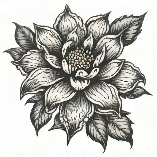 flower blooming tattoo design idea