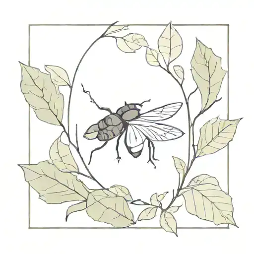 ivy with June bug.  tattoo design idea