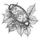 ivy with June bug.  tattoo design idea