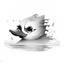 Take that depression, rubber duck, hazbin hotel tattoo design idea