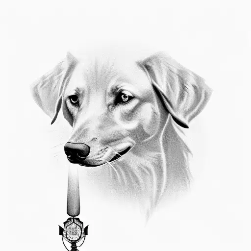 A silhouette of a veterinarian with a Patronus animal tattoo design idea