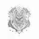 A dotwork tattoo of the Marauder's Map with paw prints instead of footprints tattoo design idea