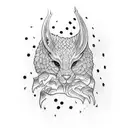 A dotwork tattoo of the Marauder's Map with paw prints instead of footprints tattoo design idea