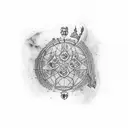 A dotwork tattoo of the Marauder's Map with paw prints instead of footprints tattoo design idea