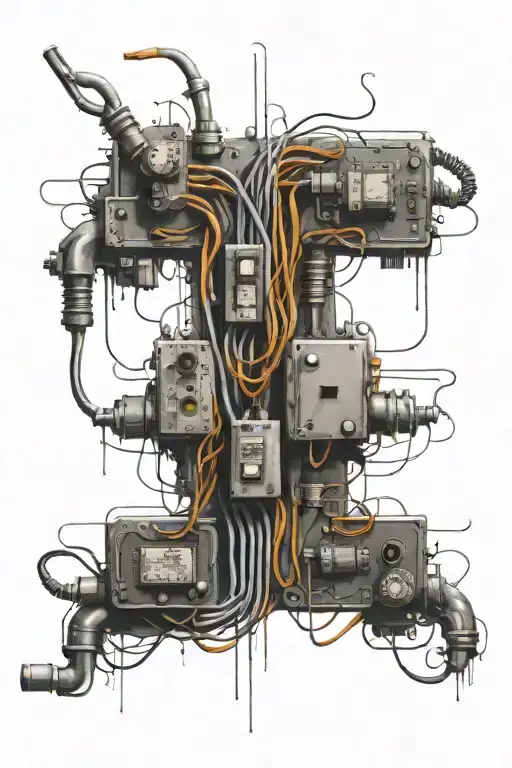 electrical circuit intertwined tattoo design idea