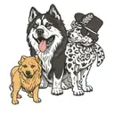 Akita and cockerspaniel tattoo design idea