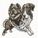 Akita and cockerspaniel tattoo design idea