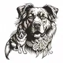 Akita and cockerspaniel tattoo design idea