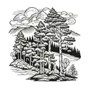 aspen trees on a hilltop tattoo design idea