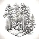 aspen trees on a hilltop tattoo design idea