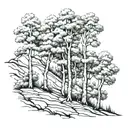 aspen trees on a hilltop tattoo design idea
