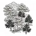 aspen trees on a hilltop tattoo design idea