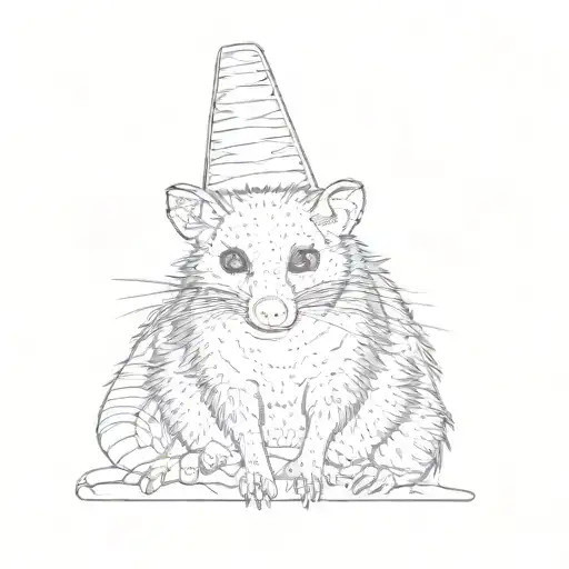 an opossum tattoo design idea