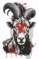 head of a normal looking aries without demonic touch   tattoo design idea