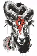 head of a normal looking aries without demonic touch   tattoo design idea