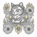 cat paw neotraditional flash tattoo design tattoo design idea