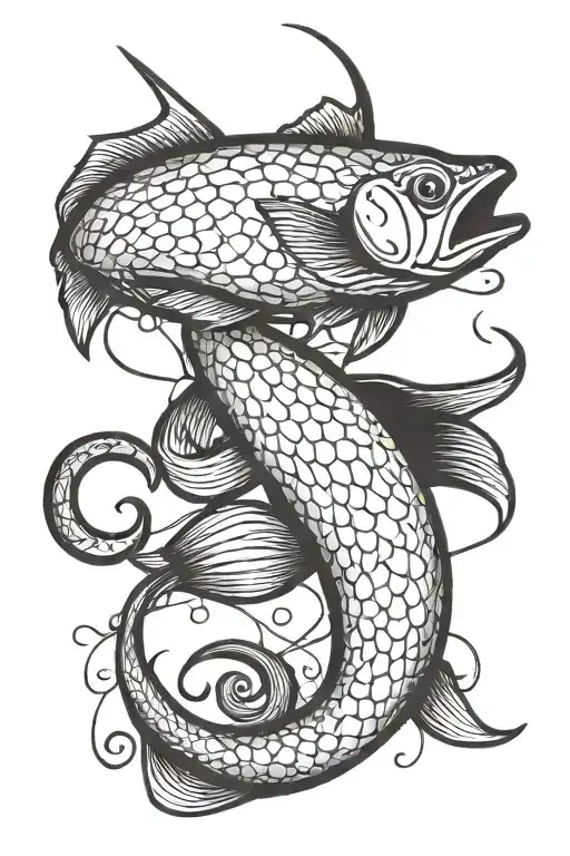 fishing hook tattoo design idea