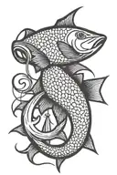 fishing hook tattoo design idea
