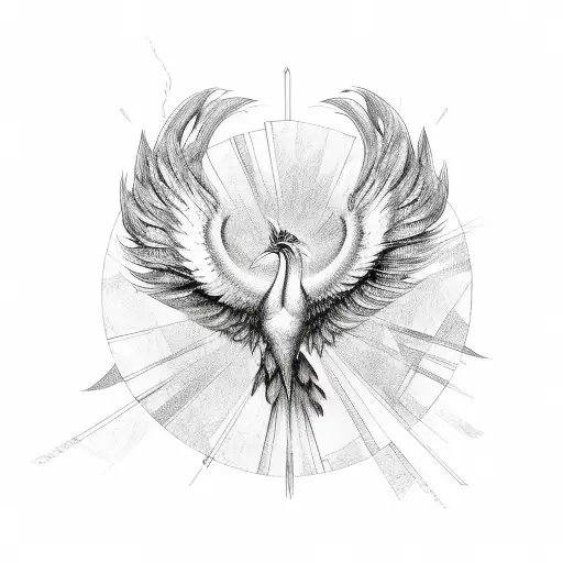 simurgh made up of 30 l tattoo design idea