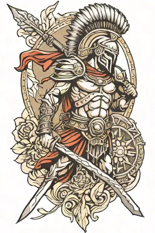 spartan warrior tattoo design idea