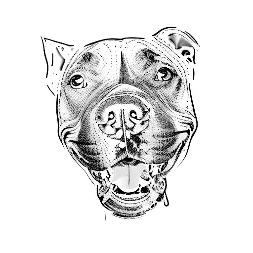 a pit bull dog tattoo design idea