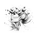 side profile lips blow out smoke that turns into galaxy tattoo design idea