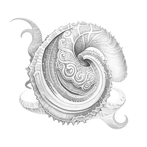 sereia conchas mar  tattoo design idea