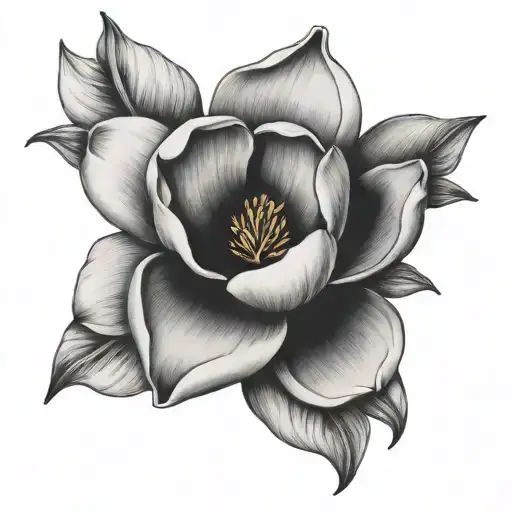magnolia flower tattoo design idea
