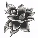 magnolia flower tattoo design idea