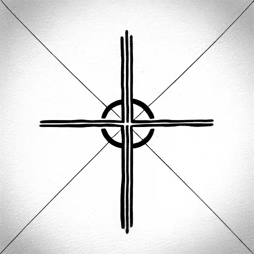 feminine cross tattoo design idea