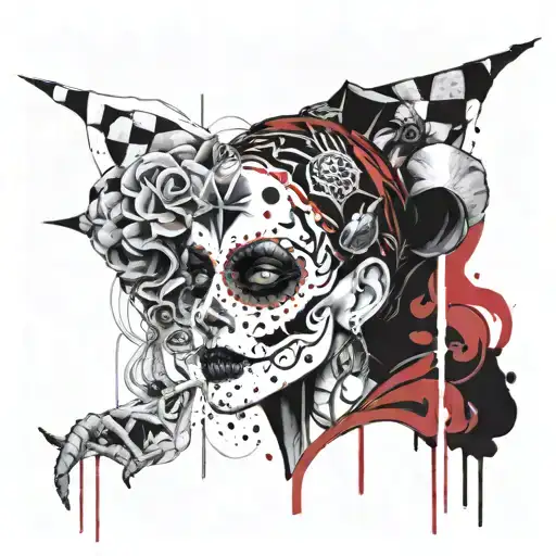 Death, jester, sage, empress tattoo design idea