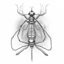 Chemist performing alchemy with a Mantis as their assistant tattoo design idea