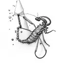 Chemist performing alchemy with a Mantis as their assistant tattoo design idea