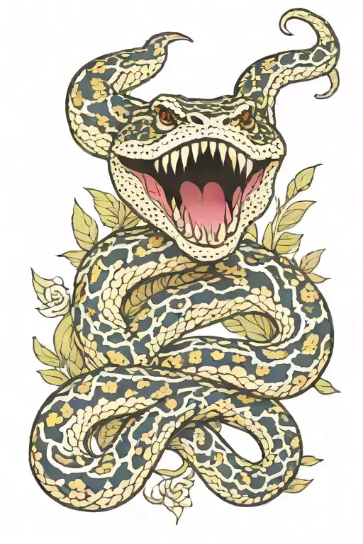 burmese python wrapped around arm sleeve tattoo design idea