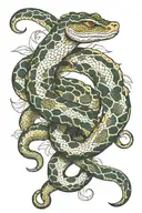 burmese python wrapped around arm sleeve tattoo design idea