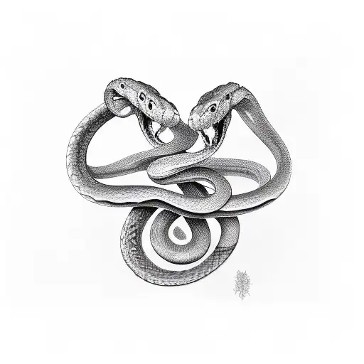 two arms reaching out to each other and a snake wrapping around them tattoo design idea