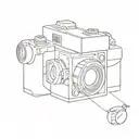 A minimalist tattoo design of a digital cinema camera tattoo design idea
