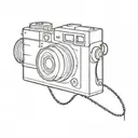 A minimalist tattoo design of a digital cinema camera tattoo design idea