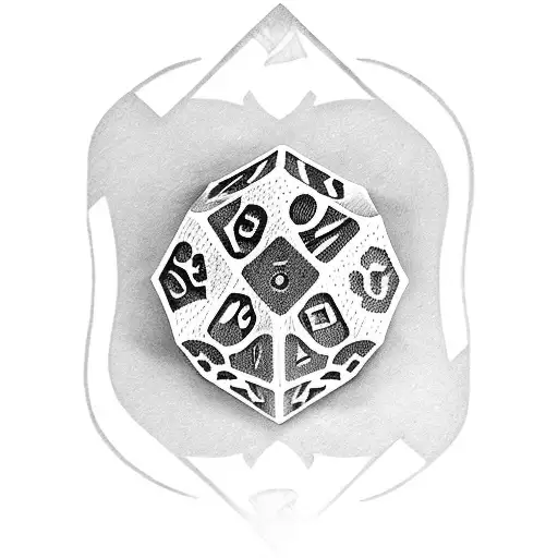 dice and cards tribal tattoo design idea